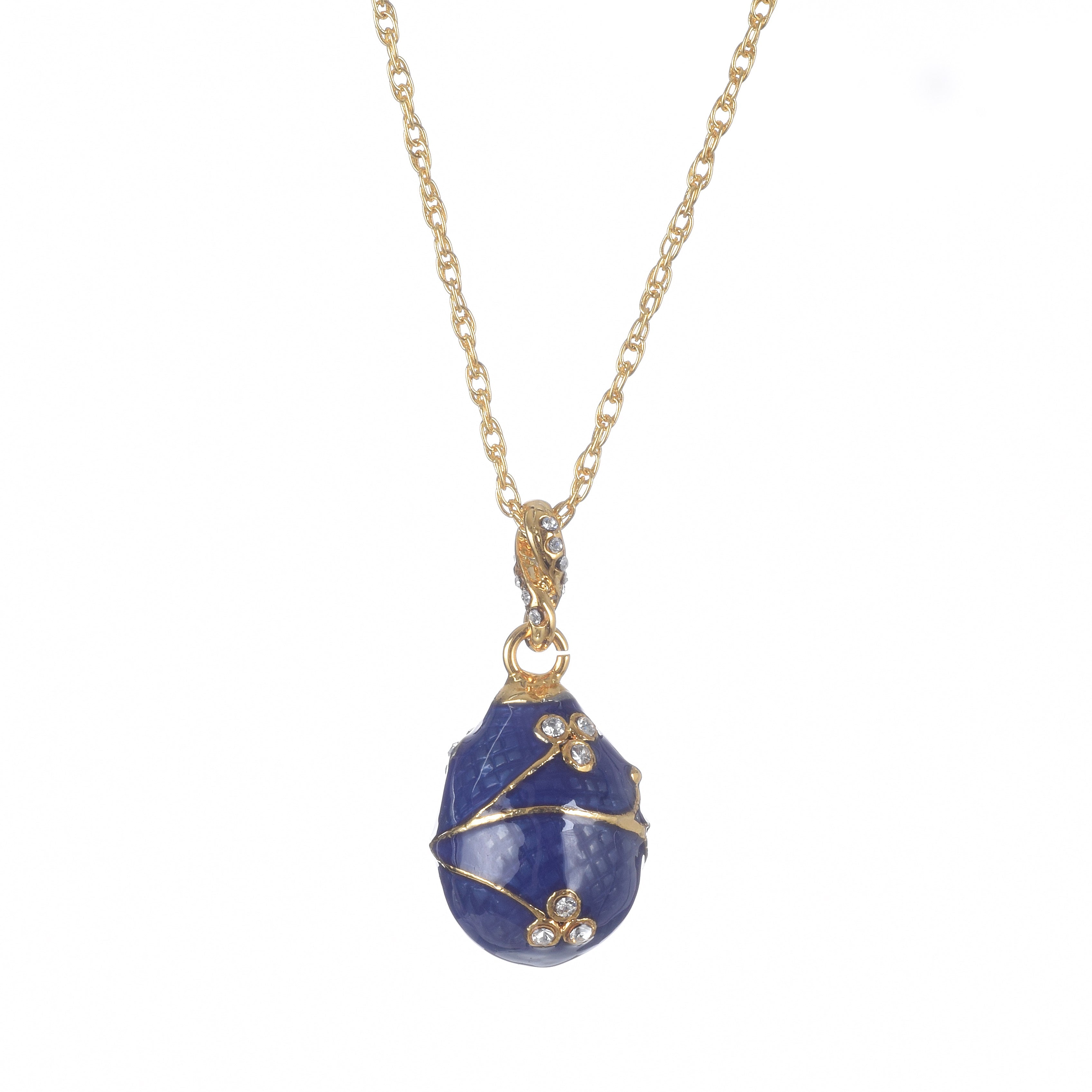 Blue Egg Pendant Gold Necklace
