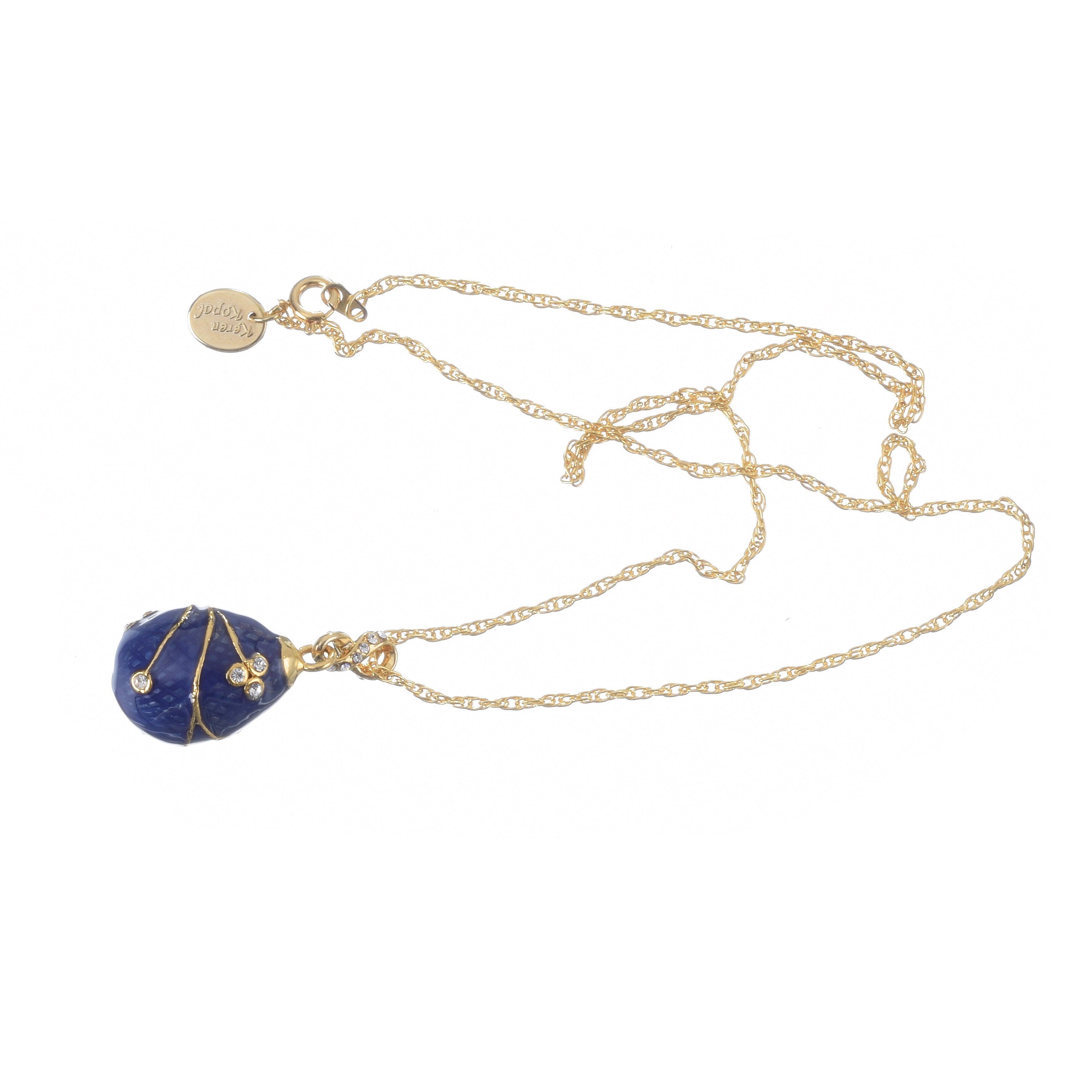 Blue Egg Pendant Gold Necklace