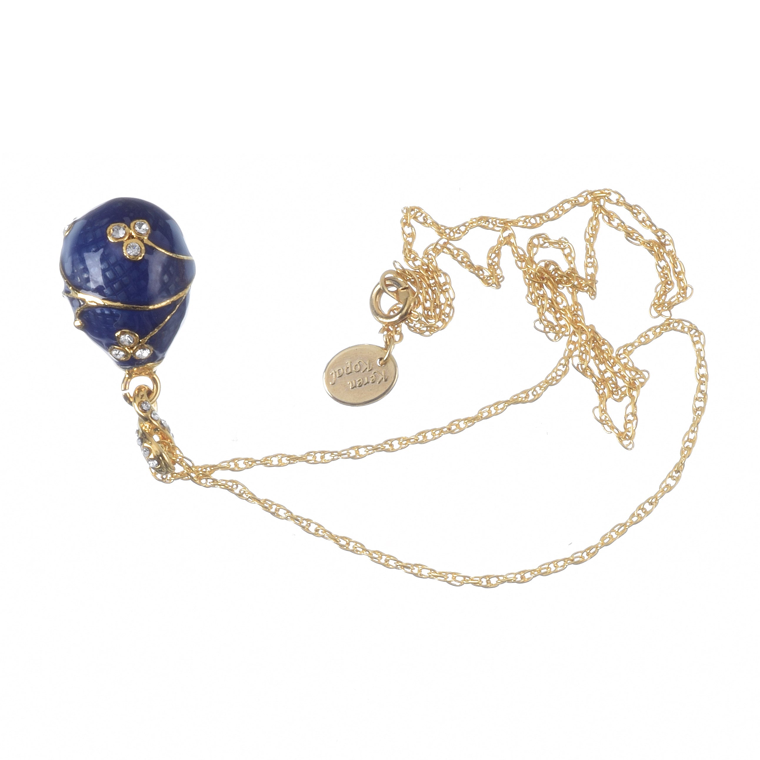 Blue Egg Pendant Gold Necklace
